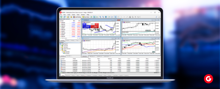 A laptop showing a stock market screen, featuring graphs and data, symbolizing financial analysis and investment trends.